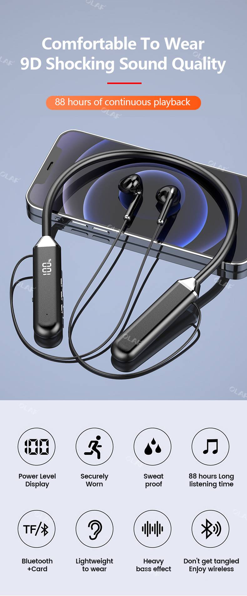 Olaf TWS Magnetic Wireless Headphones Neckband Bluetooth 5.2 Earphone headset Sports Running Waterproof Earbud Wireless with MiC Olaf TWS Magnetic Wireless Headphones Neckband Bluetooth 5.2 Earphone headset Sports Running Waterproof Earbud Wireless with MiC