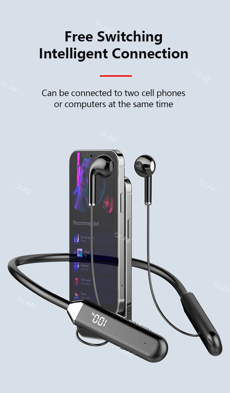 Olaf TWS Magnetic Wireless Headphones Neckband Bluetooth 5.2 Earphone headset Sports Running Waterproof Earbud Wireless with MiC Olaf TWS Magnetic Wireless Headphones Neckband Bluetooth 5.2 Earphone headset Sports Running Waterproof Earbud Wireless with MiC