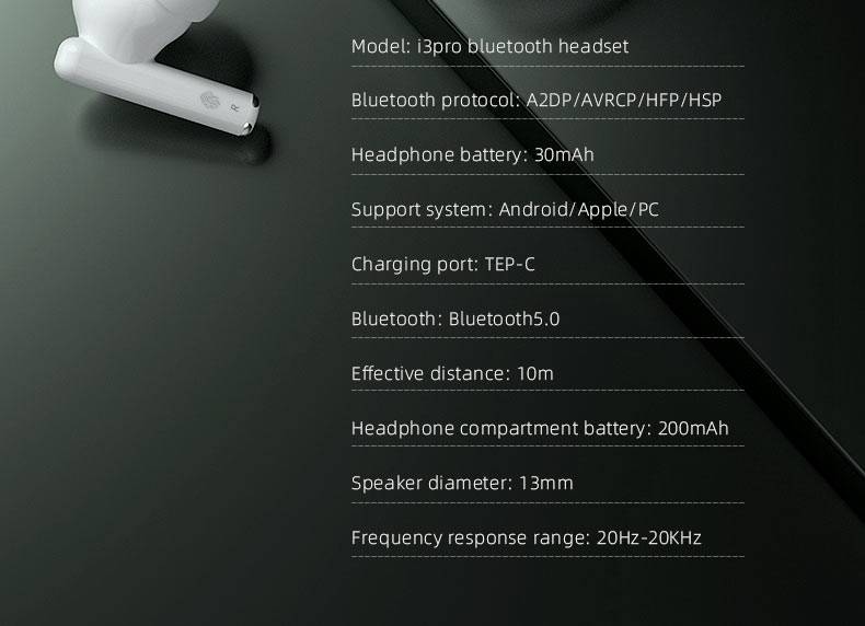 Air Pro 3 i3pro Tws Wireless Headphones Bluetooth 5.0 Earphones Mini In Ear Earbuds with Mic Sports Headset for IPhone Xiaomi Air Pro 3 i3pro Tws Wireless Headphones Bluetooth 5.0 Earphones Mini In Ear Earbuds with Mic Sports Headset for IPhone Xiaomi
