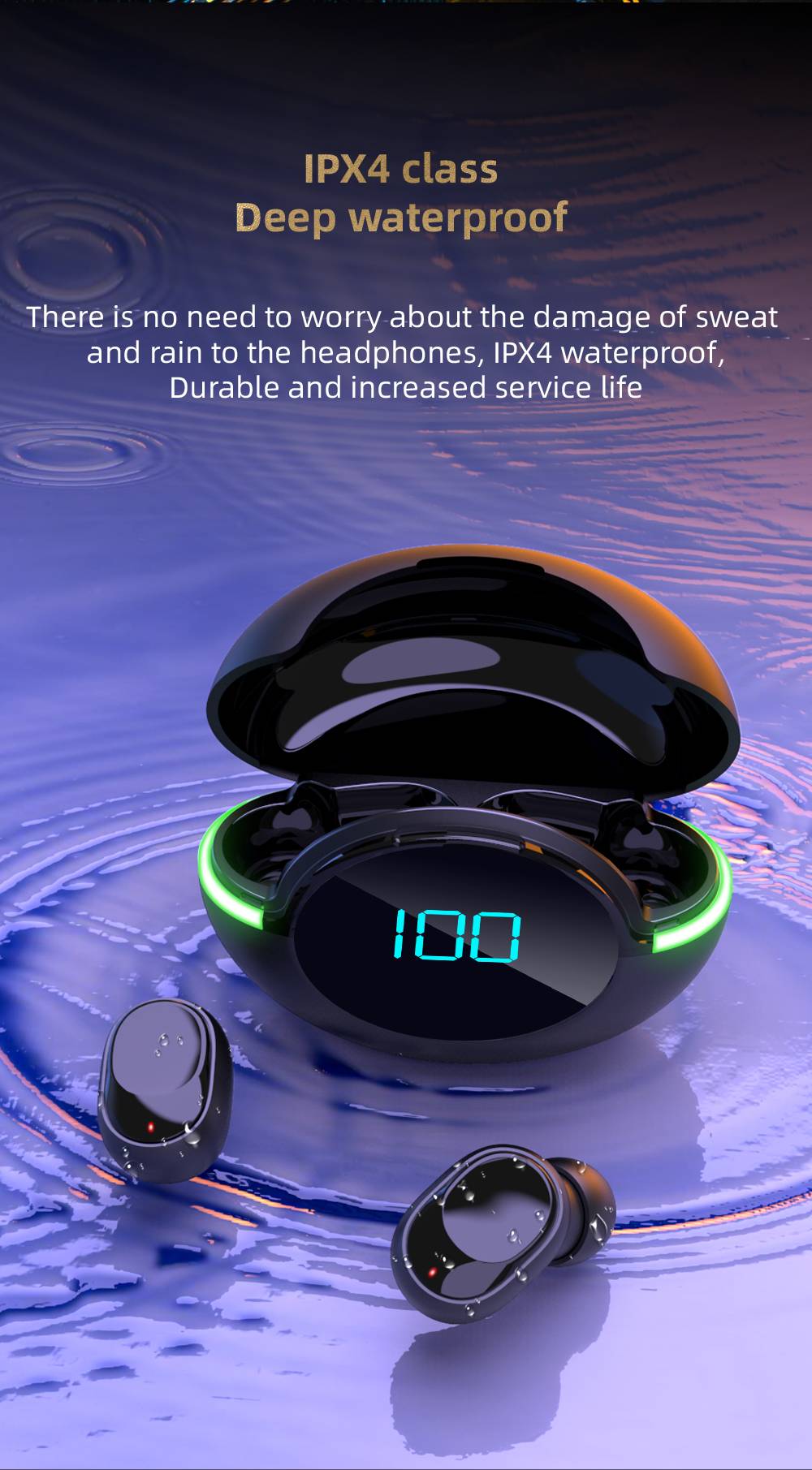 Tws Y80 Bluetooth 5.1 Wireless Headphones Charging Case 9D Stereo Sports Waterproof Headphones with Microphone for IOS/Android Tws Y80 Bluetooth 5.1 Wireless Headphones Charging Case 9D Stereo Sports Waterproof Headphones with Microphone for IOS/Android