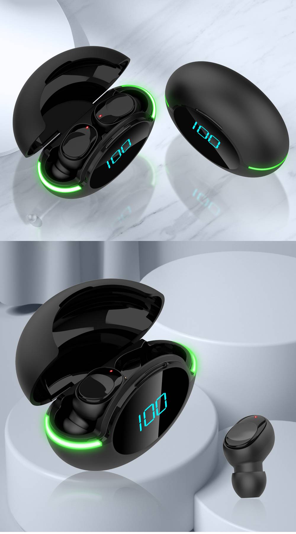 Tws Y80 Bluetooth 5.1 Wireless Headphones Charging Case 9D Stereo Sports Waterproof Headphones with Microphone for IOS/Android Tws Y80 Bluetooth 5.1 Wireless Headphones Charging Case 9D Stereo Sports Waterproof Headphones with Microphone for IOS/Android