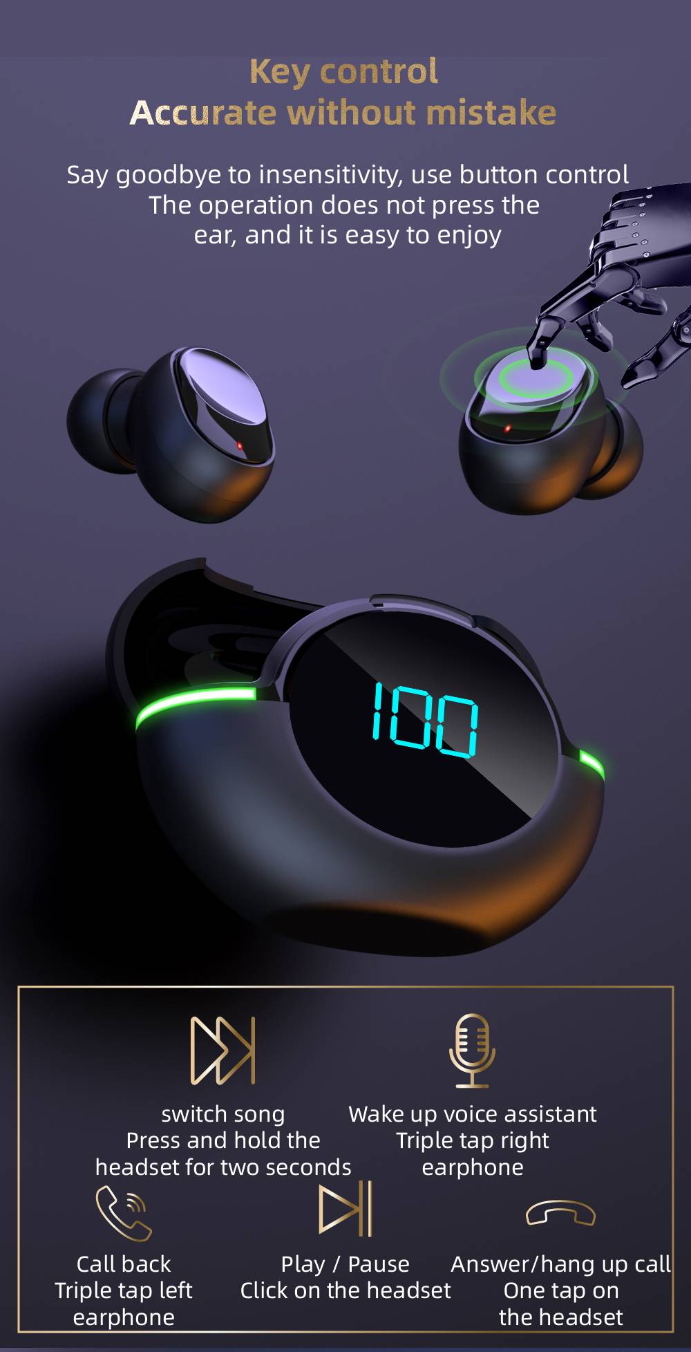 Tws Y80 Bluetooth 5.1 Wireless Headphones Charging Case 9D Stereo Sports Waterproof Headphones with Microphone for IOS/Android Tws Y80 Bluetooth 5.1 Wireless Headphones Charging Case 9D Stereo Sports Waterproof Headphones with Microphone for IOS/Android