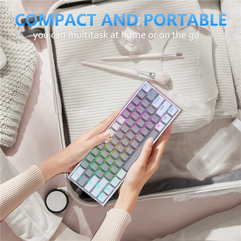 Redragon K616 Pro TKL Wireless RGB Mechanical Keyboard 5.0 BT/2.4 Ghz/Wired Three Modes 60% Bluetooth Keyboard Linear Red Switch Redragon K616 Pro TKL Wireless RGB Mechanical Keyboard 5.0 BT/2.4 Ghz/Wired Three Modes 60% Bluetooth Keyboard Linear Red Switch