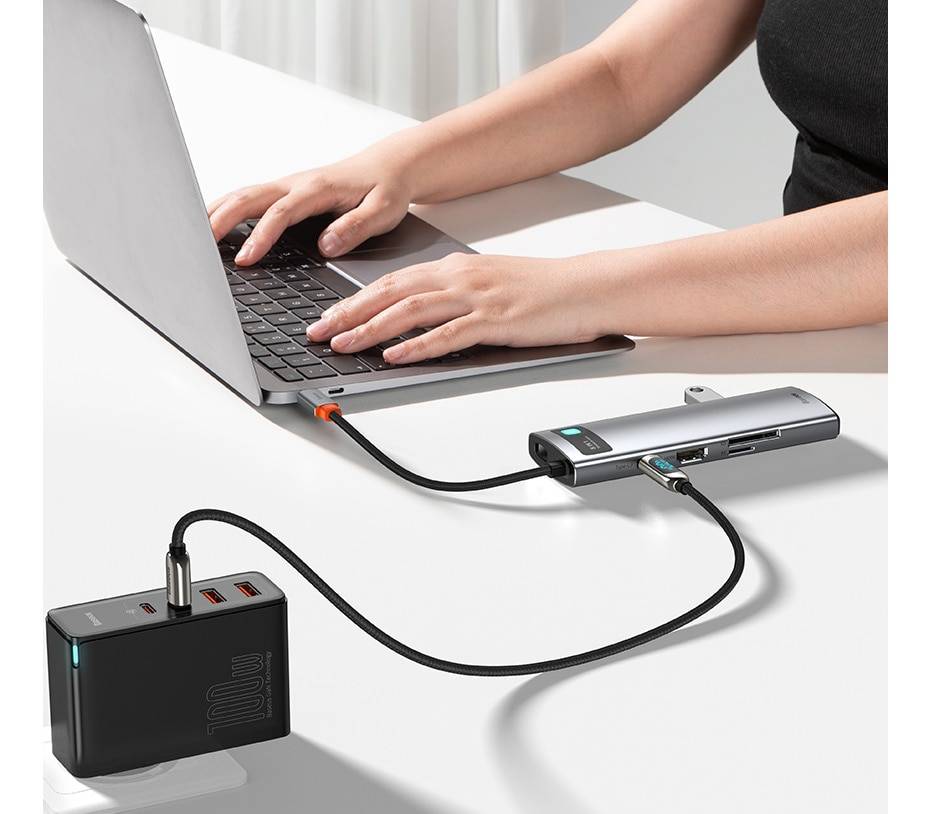 Baseus USB Type C HUB USB C to HDMI-compatible RJ45 SD Reader PD 100W Charger USB 3.0 HUB For MacBook Pro Dock Station Splitter Baseus USB Type C HUB USB C to HDMI-compatible RJ45 SD Reader PD 100W Charger USB 3.0 HUB For MacBook Pro Dock Station Splitter