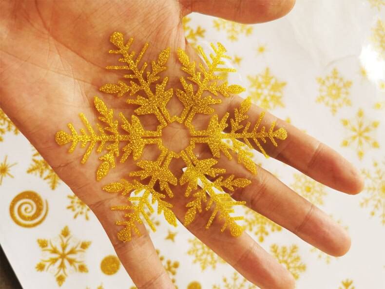 Glitter Effect Snowflake Electrostatic Wall Sticker Christmas Kids Room Decor Glass Window Home Decoration New Year Wallpaper Glitter Effect Snowflake Electrostatic Wall Sticker Christmas Kids Room Decor Glass Window Home Decoration New Year Wallpaper