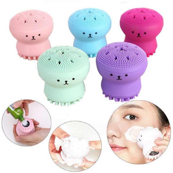 Octopus Silicone Face Cleansing Brush – Deep Pore Cleanser & Exfoliator | Cute Facial Scrubber for Gentle Skin Care & Blackhead Removal - Image 2